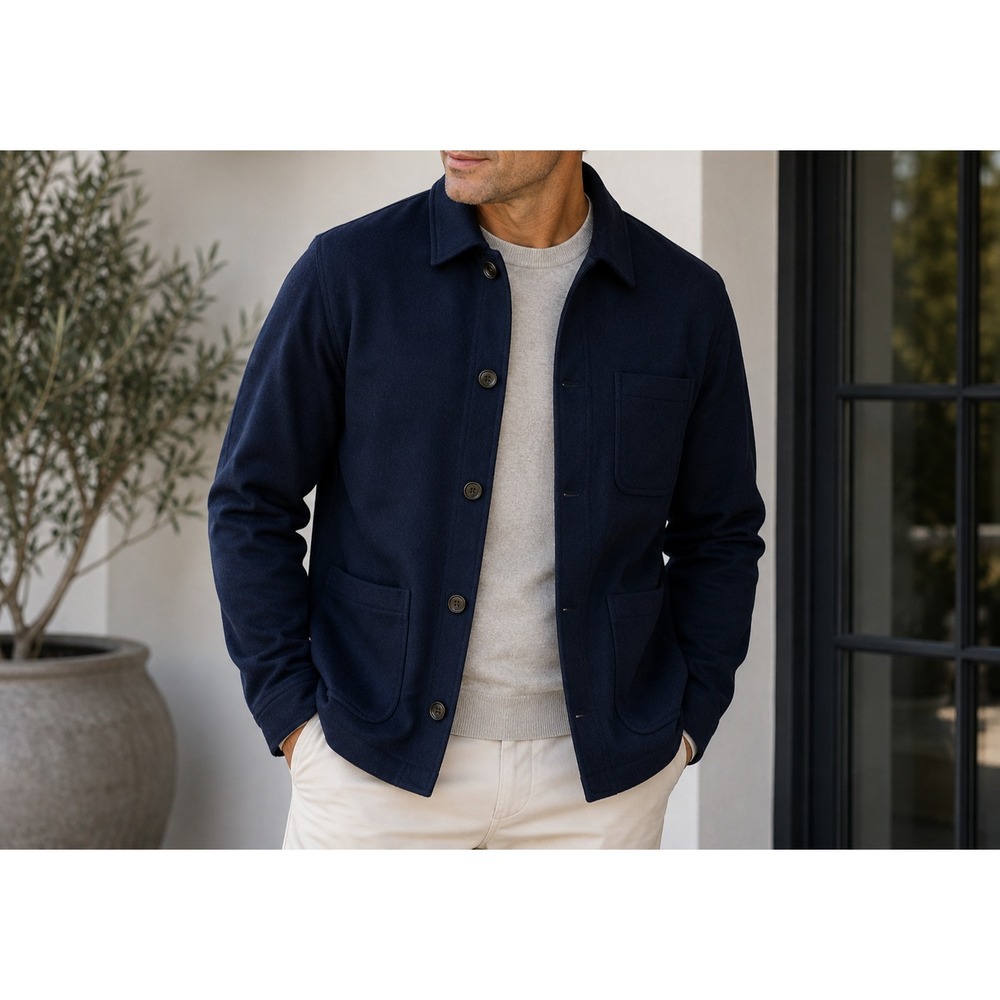 Peter Millar Men's Navy Artisan Crown Crafted Cashmere Chore Coat Jacket $1395